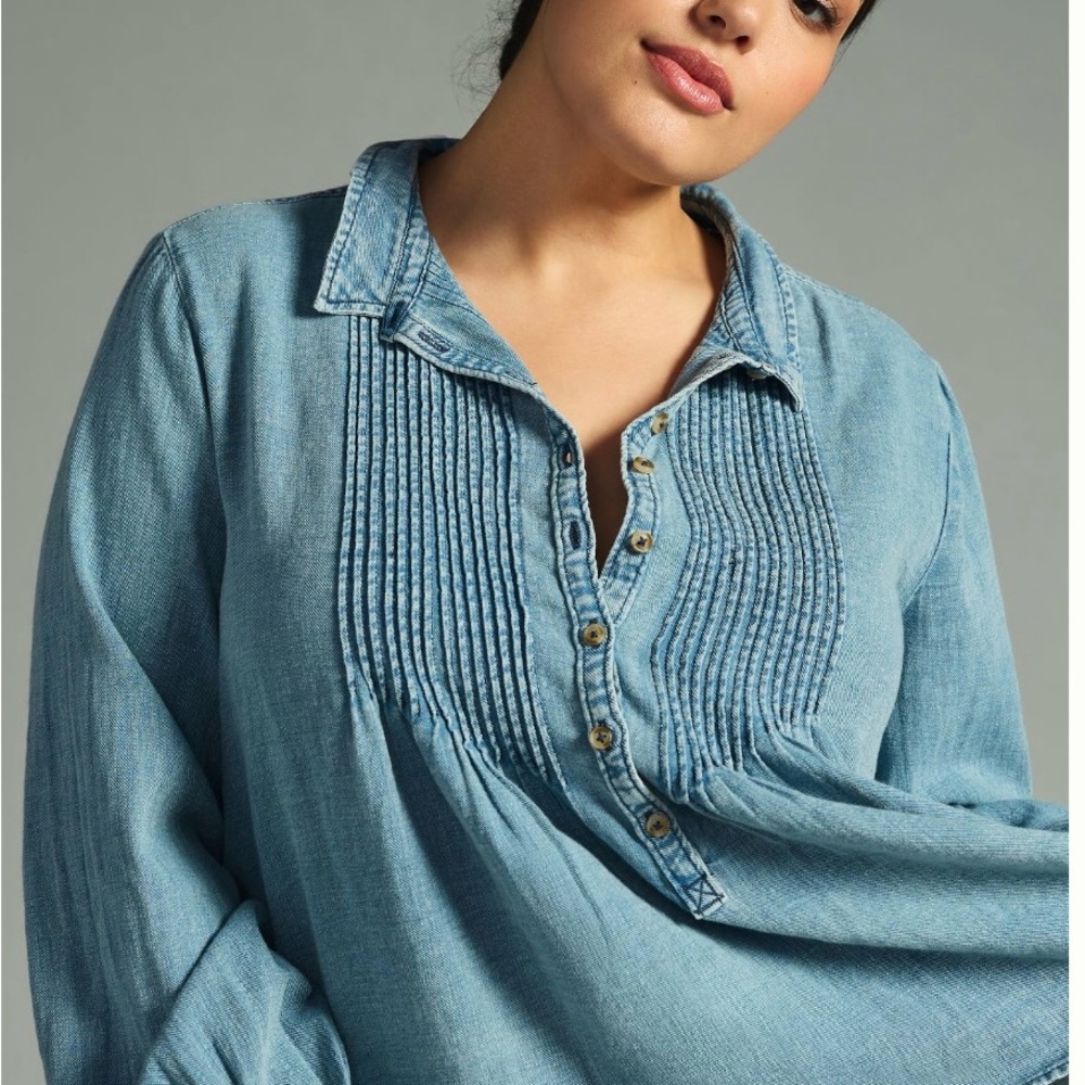 Anthropologie Blue Button Down Shirt